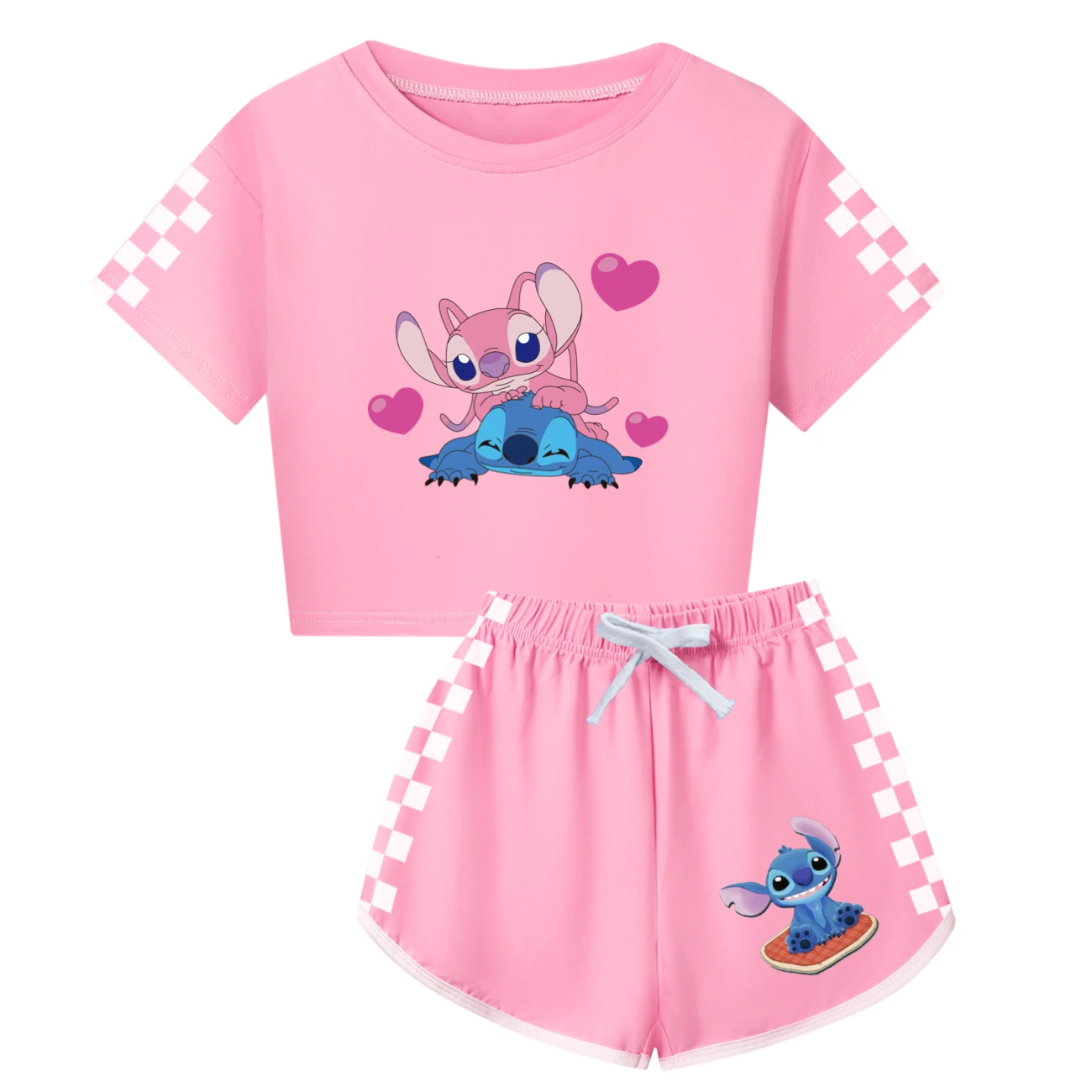 Family Mixed-Sleeve Lounge Collection — 3505, Style 02 · Pink
