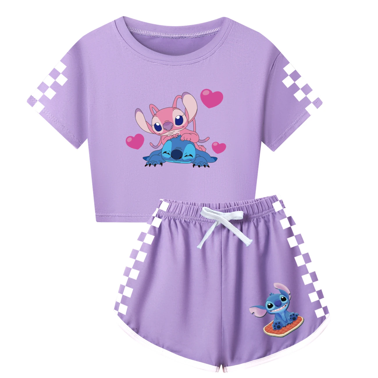 Family Mixed-Sleeve Lounge Collection — 3505, Style 04 · Purple