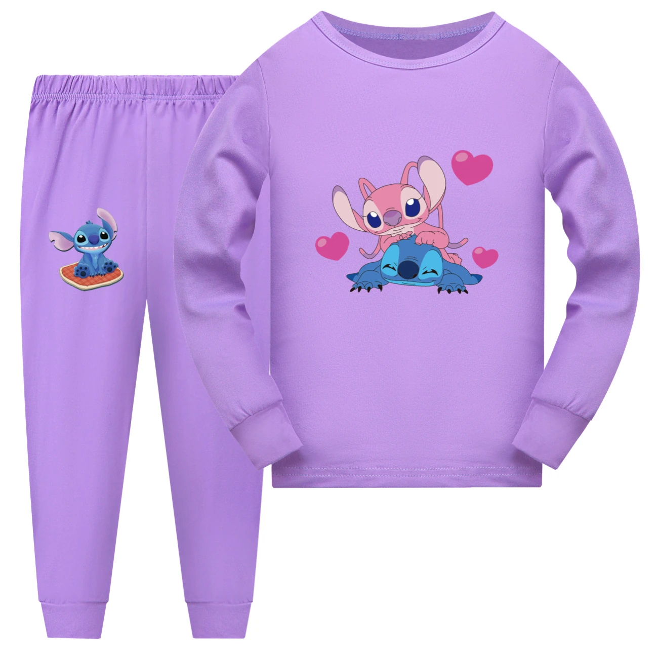 Family Mixed-Sleeve Lounge Collection — 3505, Style 09 · Long Sleeve · Purple