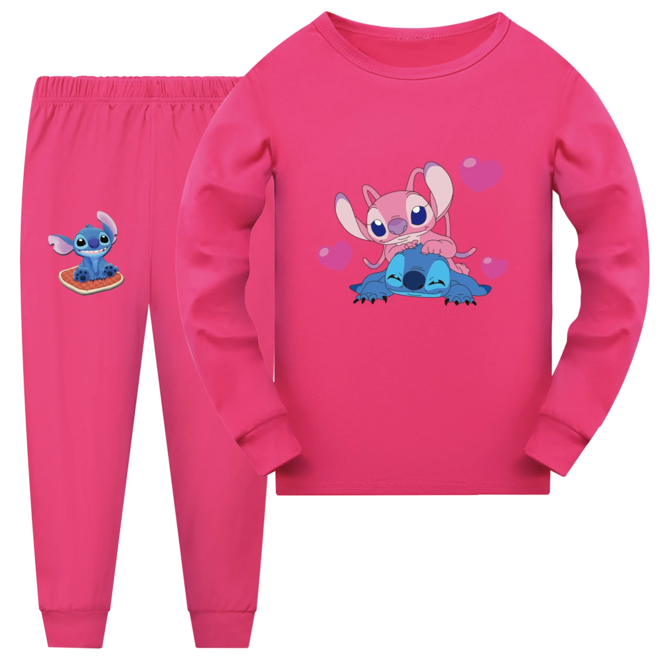 Family Mixed-Sleeve Lounge Collection — 3505, Style 11 · Long Sleeve · Rose