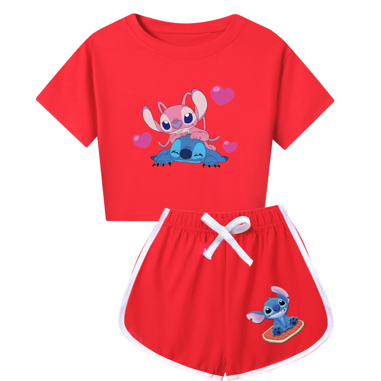 Family Mixed-Sleeve Lounge Collection — 3505, Style 16 · Red