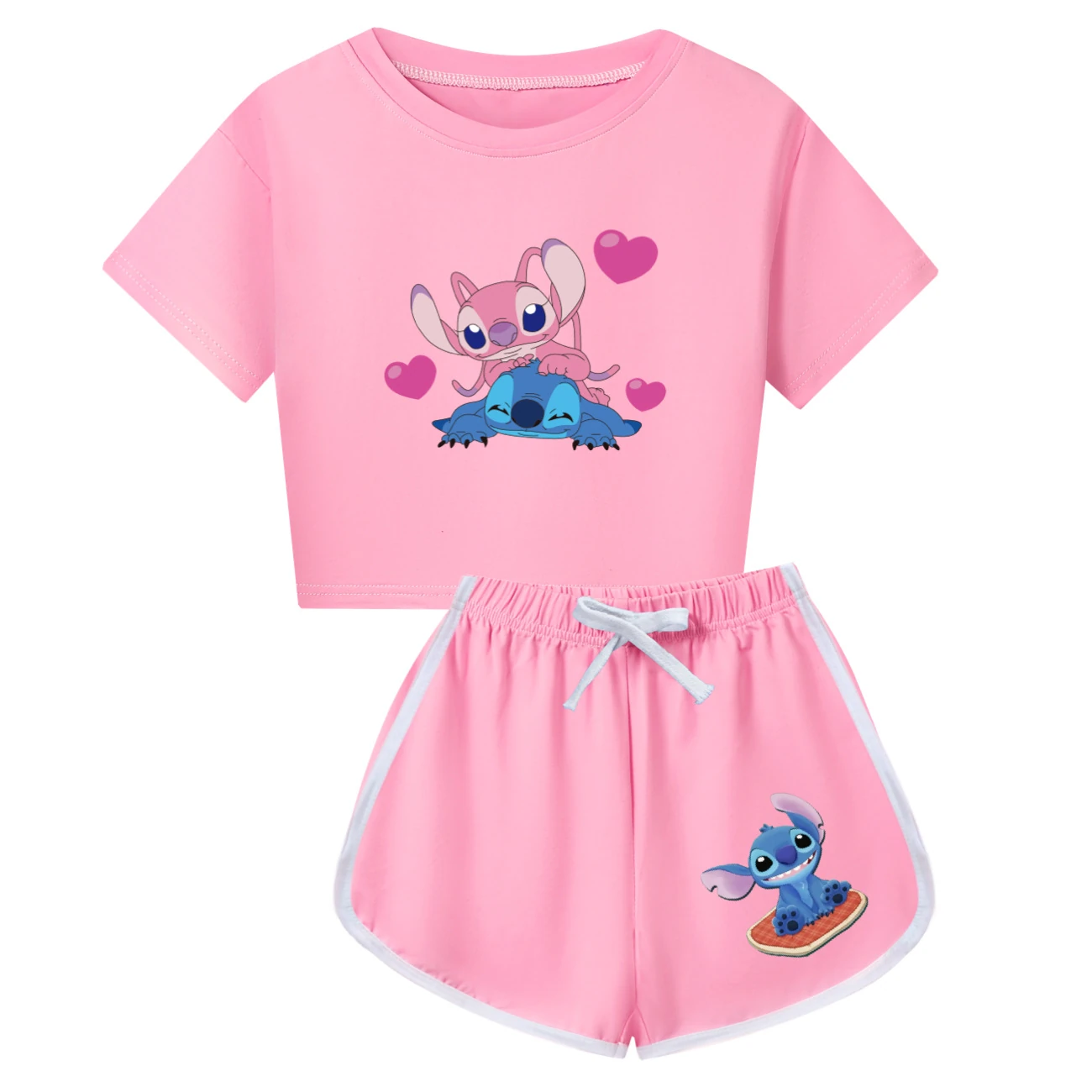 Family Mixed-Sleeve Lounge Collection — 3505, Style 17 · Pink