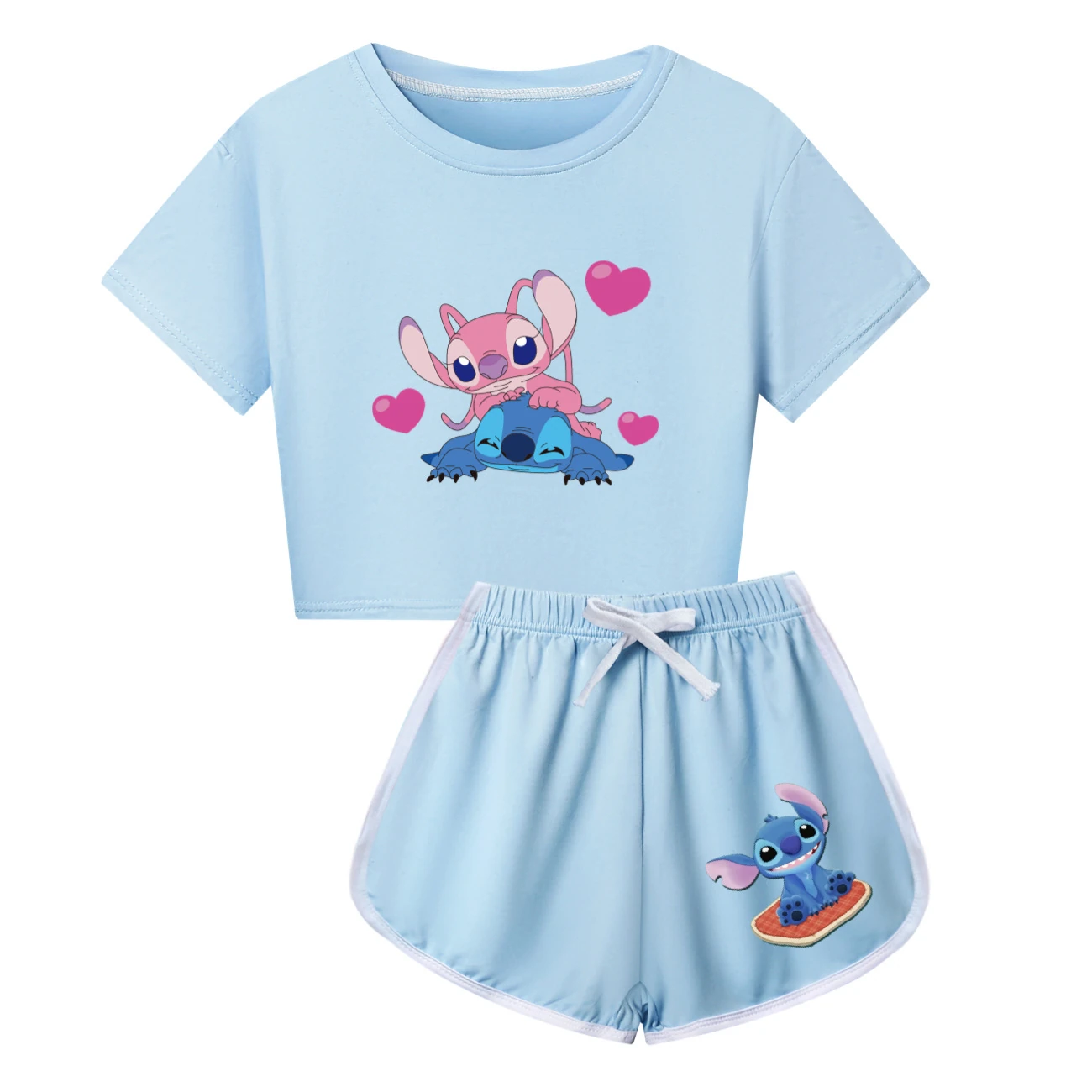 Family Mixed-Sleeve Lounge Collection — 3505, Style 21 · Light Blue