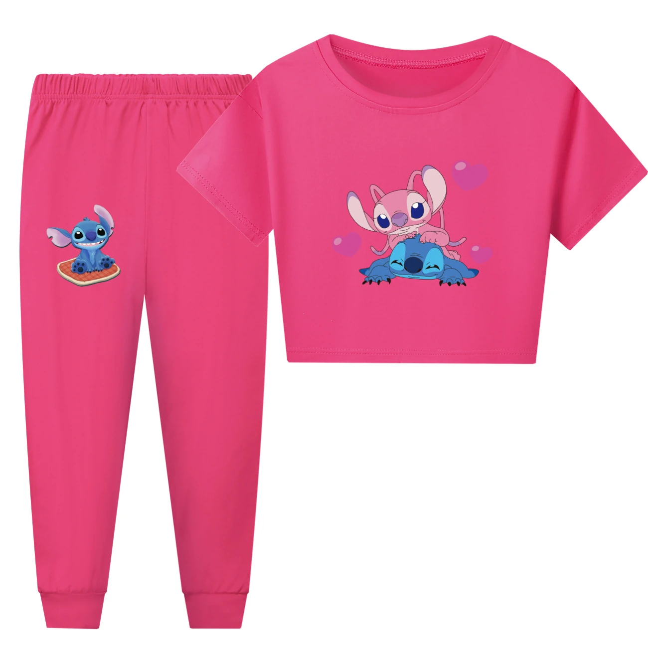 Family Mixed-Sleeve Lounge Collection — 3505, Style 26 · Short Sleeve · Pants · Rose
