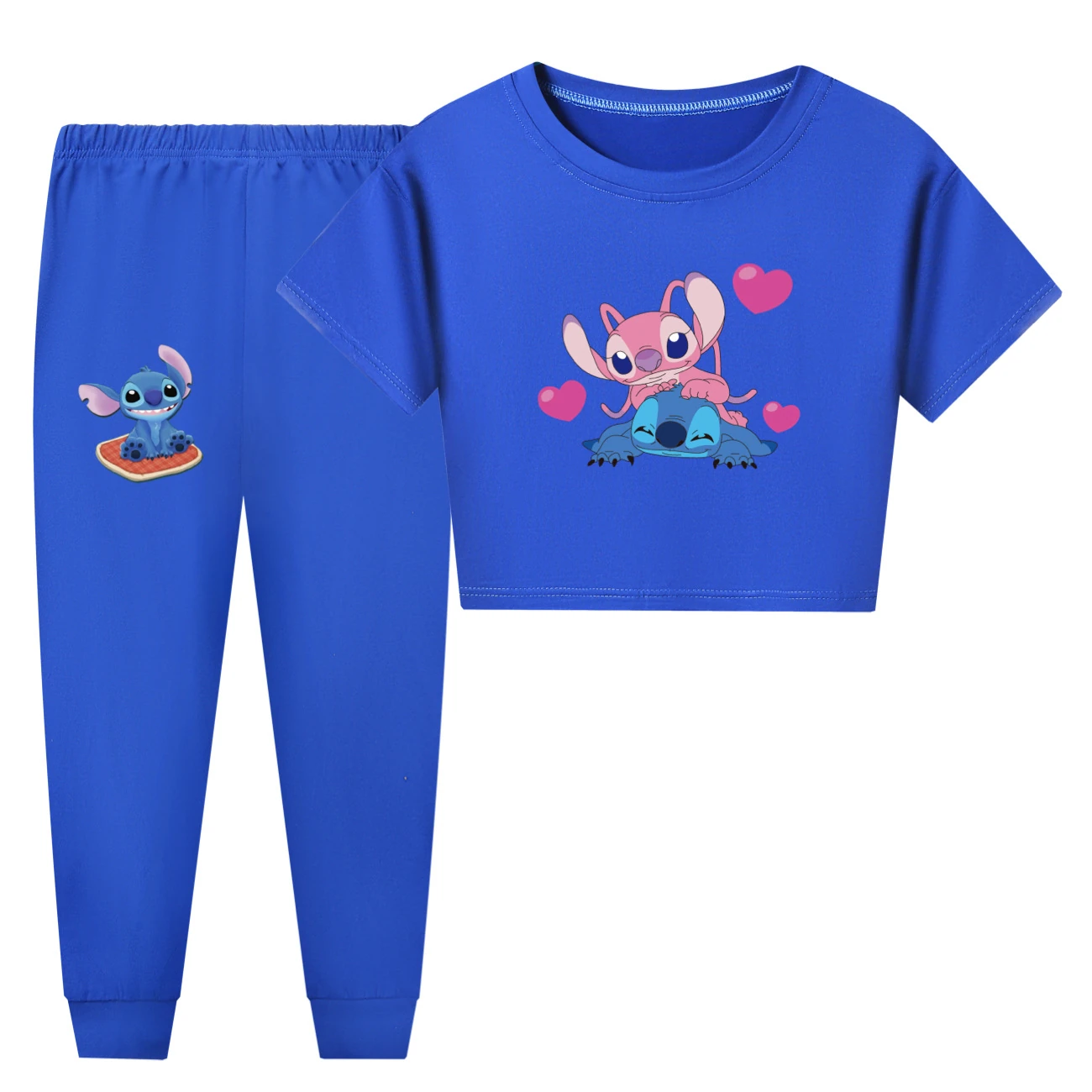 Family Mixed-Sleeve Lounge Collection — 3505, Style 27 · Short Sleeve · Pants · Deep Blue