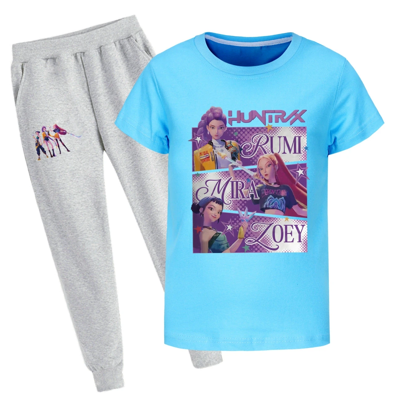 Graphic Tee & Jogger Set — 4829 Edition, Style 32 · Set · Light Blue