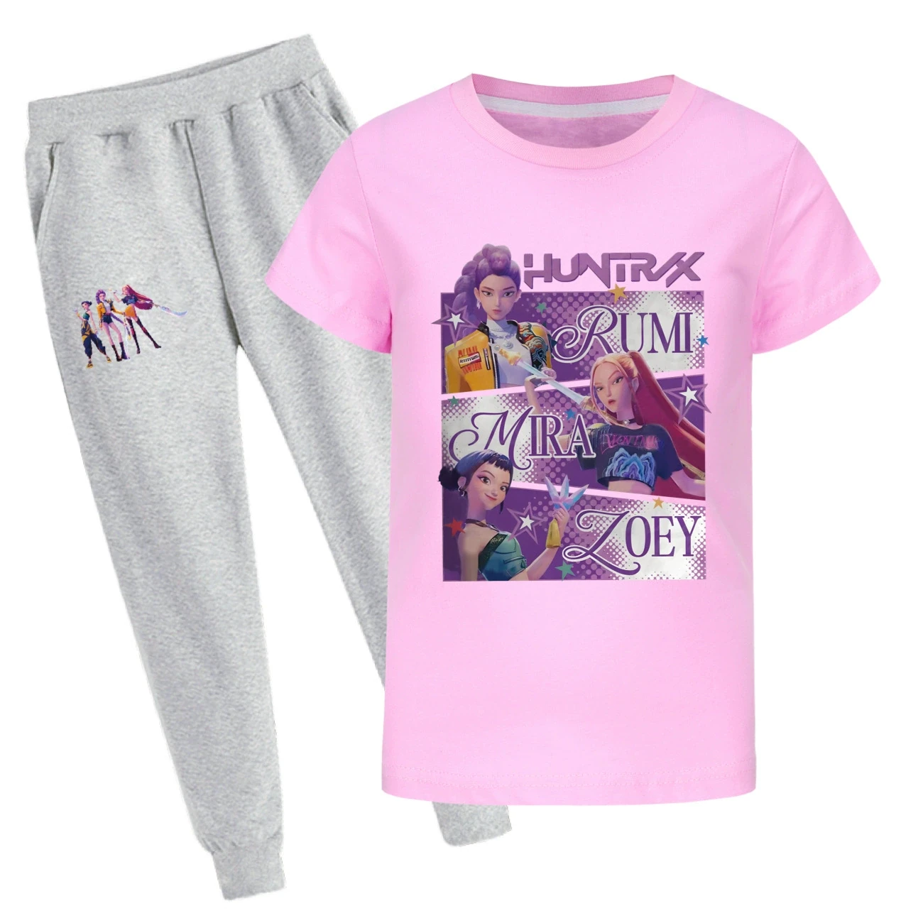 Graphic Tee & Jogger Set — 4829 Edition, Style 35 · Set · Pink