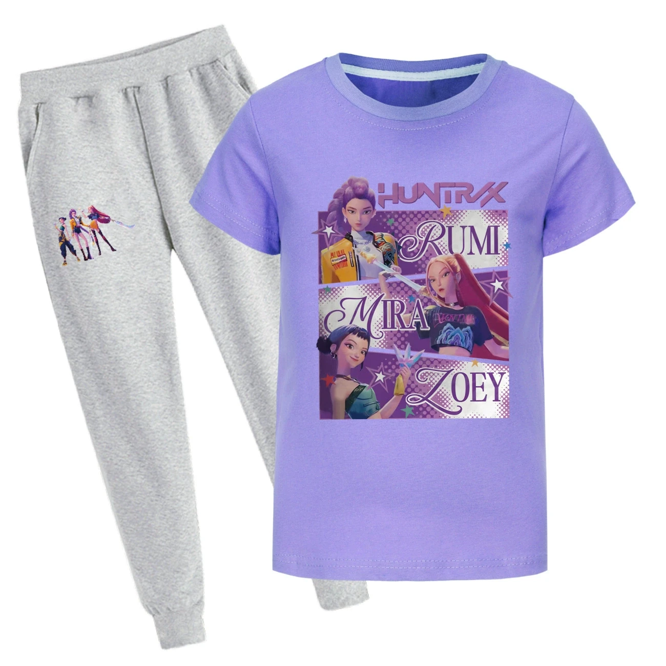 Graphic Tee & Jogger Set — 4829 Edition, Style 37 · Set · Purple