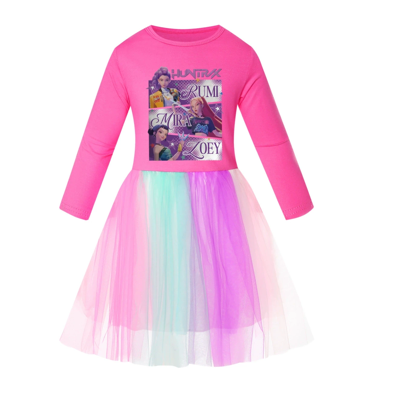 Rainbow Tulle Twirl Dress — 4829 Edition, Style 02 · Long Tulle · Rose