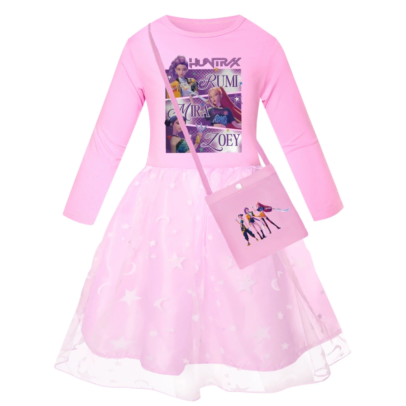 Rainbow Tulle Twirl Dress — 4829 Edition, Style 07 · Star Tulle · with Bag · Pink