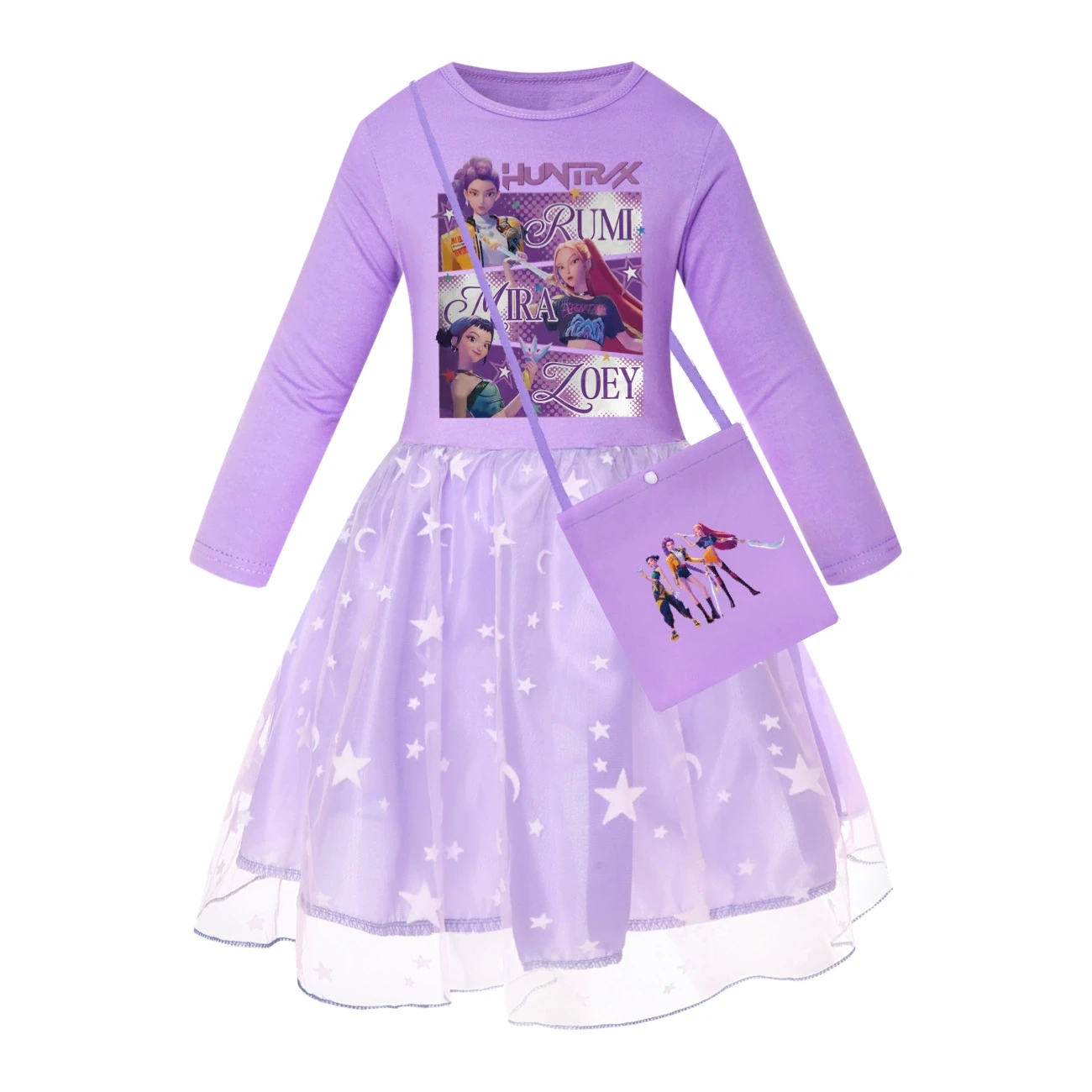 Rainbow Tulle Twirl Dress — 4829 Edition, Style 09 · Star Tulle · with Bag · Purple