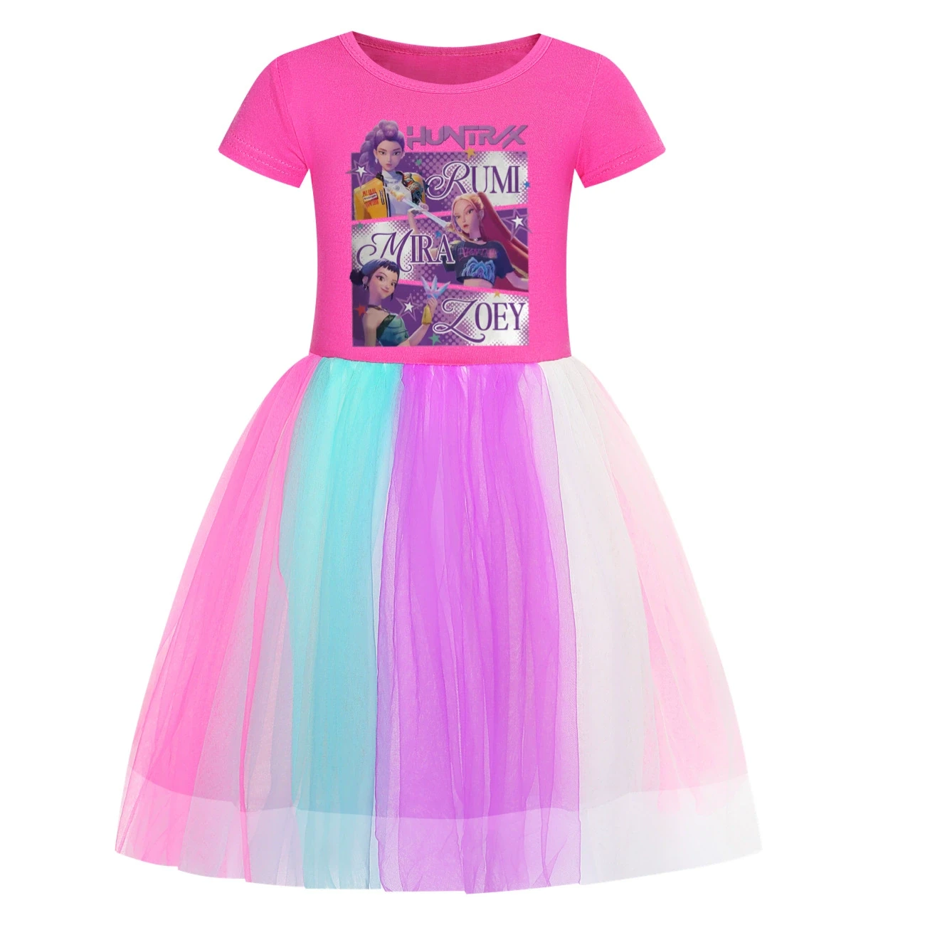 Rainbow Tulle Twirl Dress — 4829 Edition, Style 18 · Short Tulle · Rose