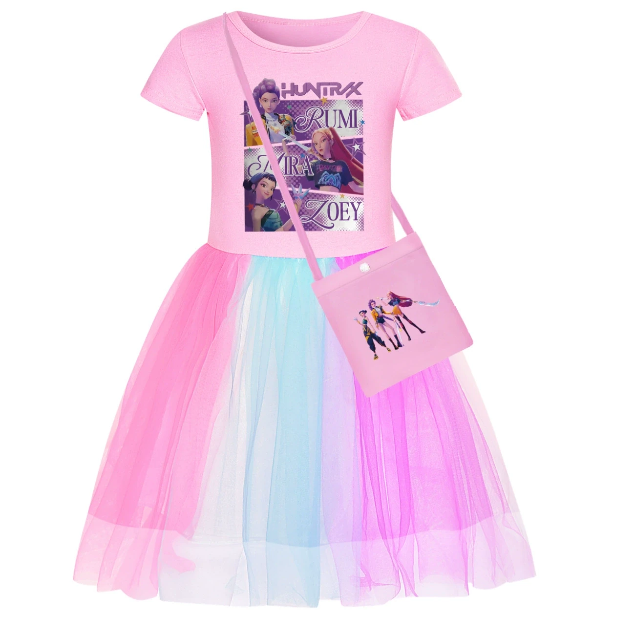 Rainbow Tulle Twirl Dress — 4829 Edition, Style 24 · Short Tulle · with Bag · Pink