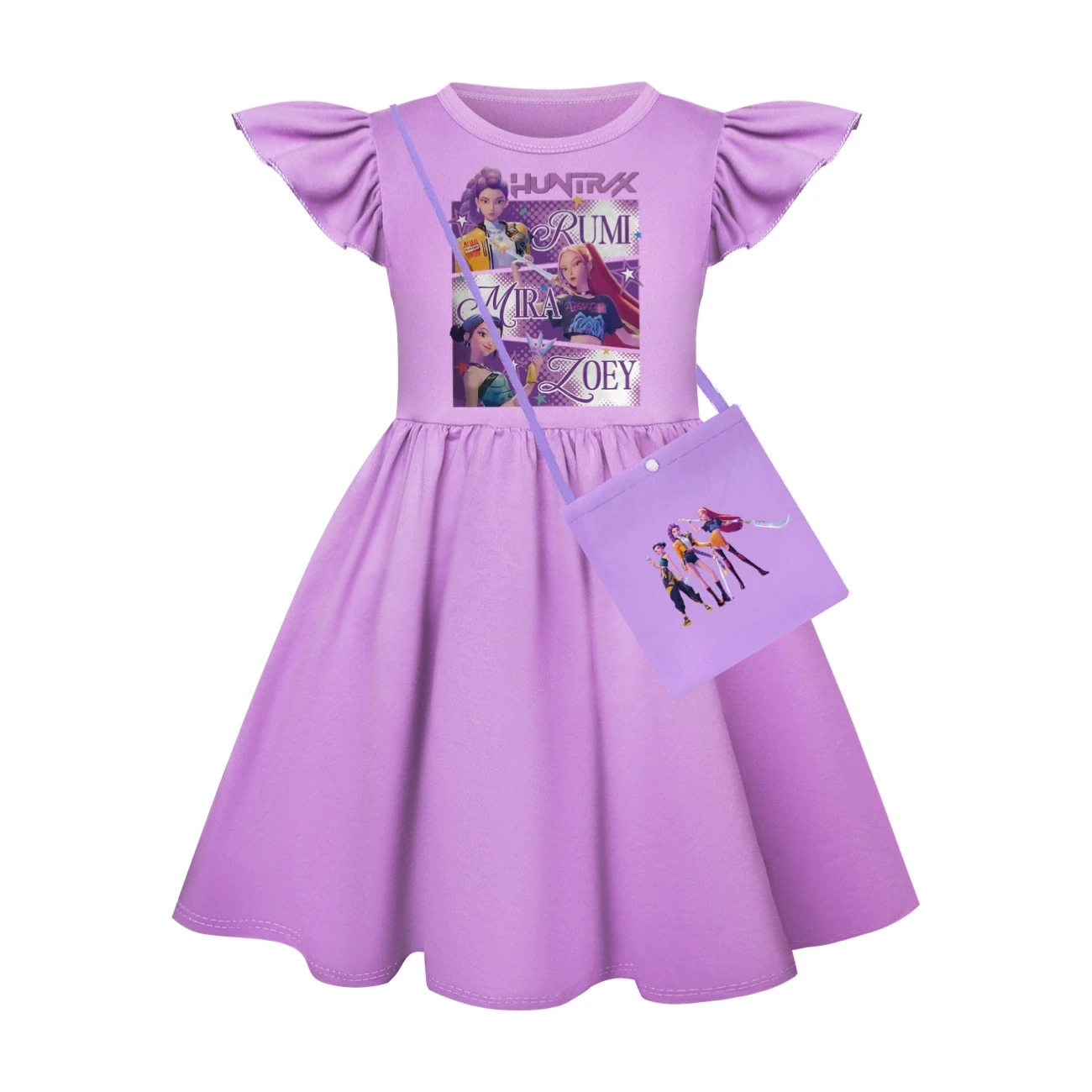 Ruffle-Hem Jersey Dress — 4829 Edition, Style 15 · with Bag · Purple