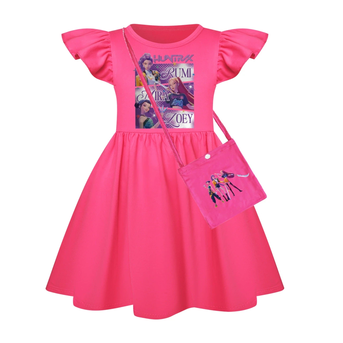Ruffle-Hem Jersey Dress — 4829 Edition, Style 16 · with Bag · Rose