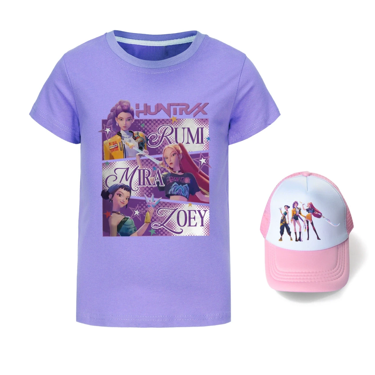 Graphic Tee & Sun Hat Set — 4829 Edition, Style 04 · Purple
