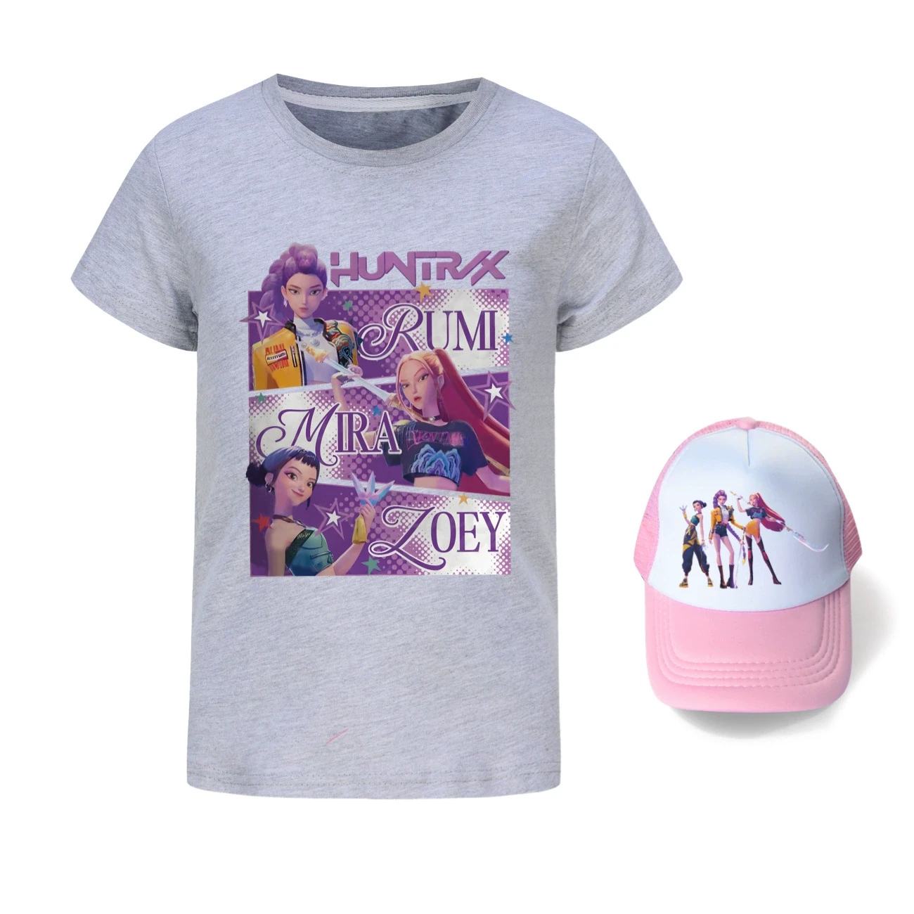 Graphic Tee & Sun Hat Set — 4829 Edition, Style 05 · Grey