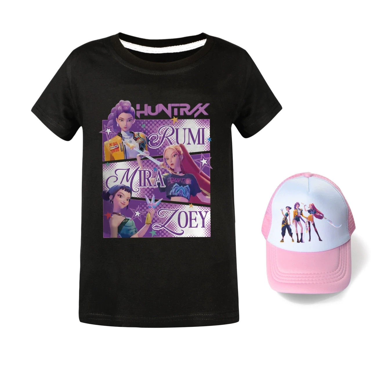 Graphic Tee & Sun Hat Set — 4829 Edition, Style 07 · Black