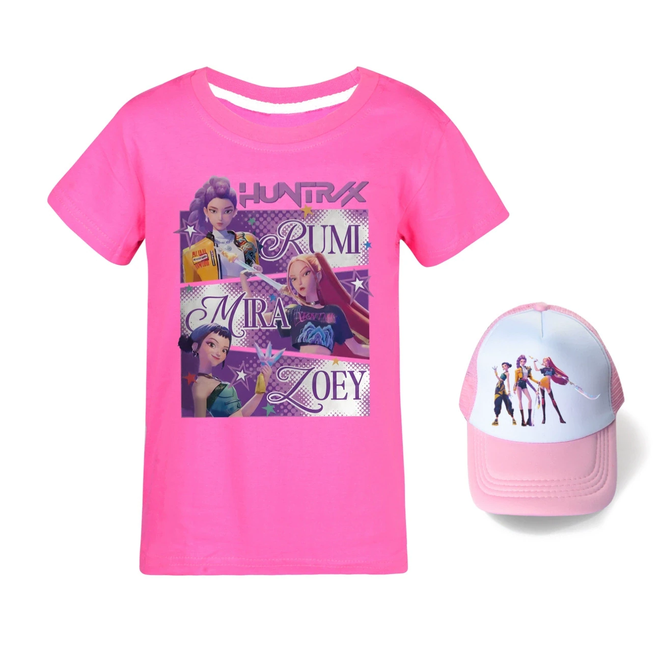 Graphic Tee & Sun Hat Set — 4829 Edition, Style 12 · Rose