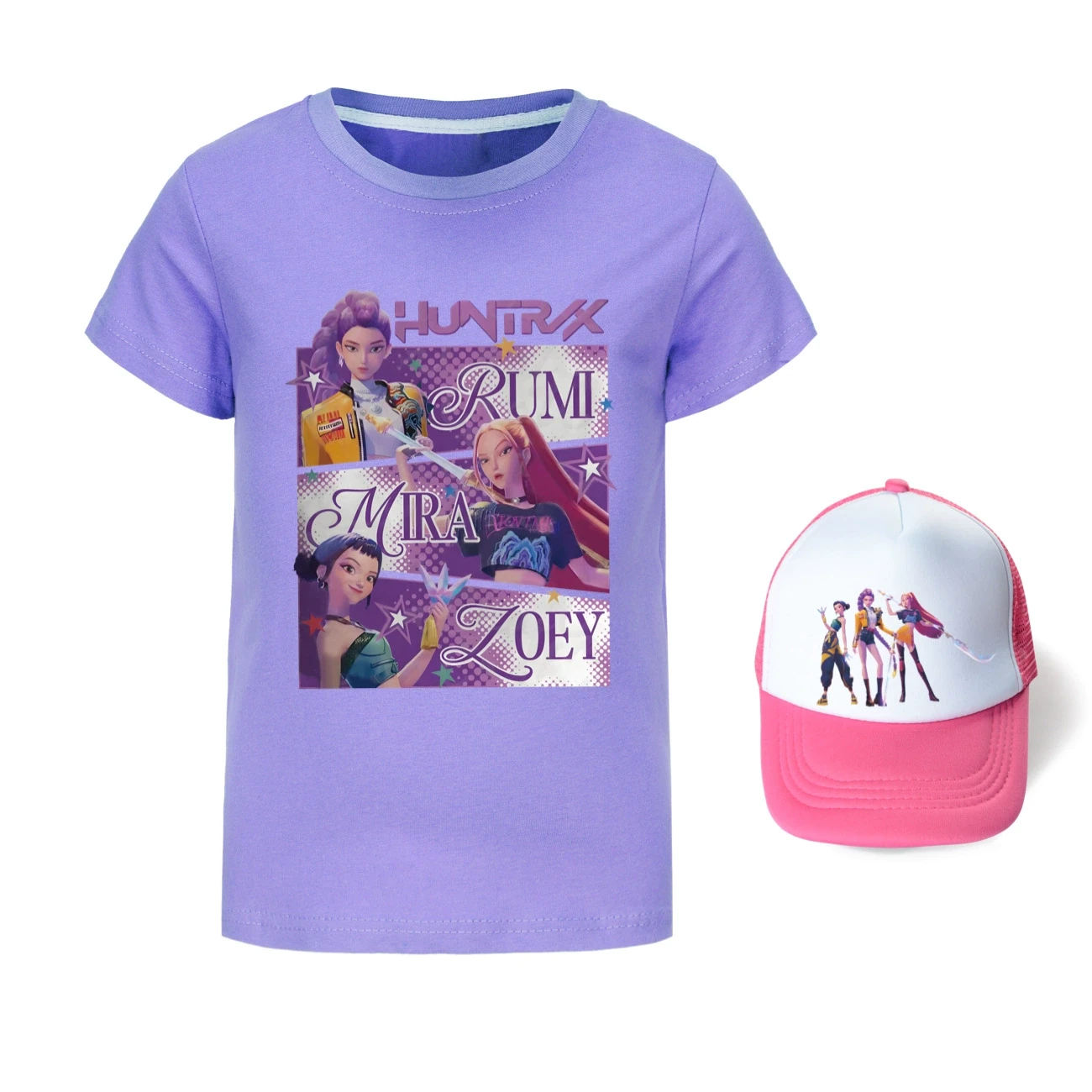 Graphic Tee & Sun Hat Set — 4829 Edition, Style 18 · Purple