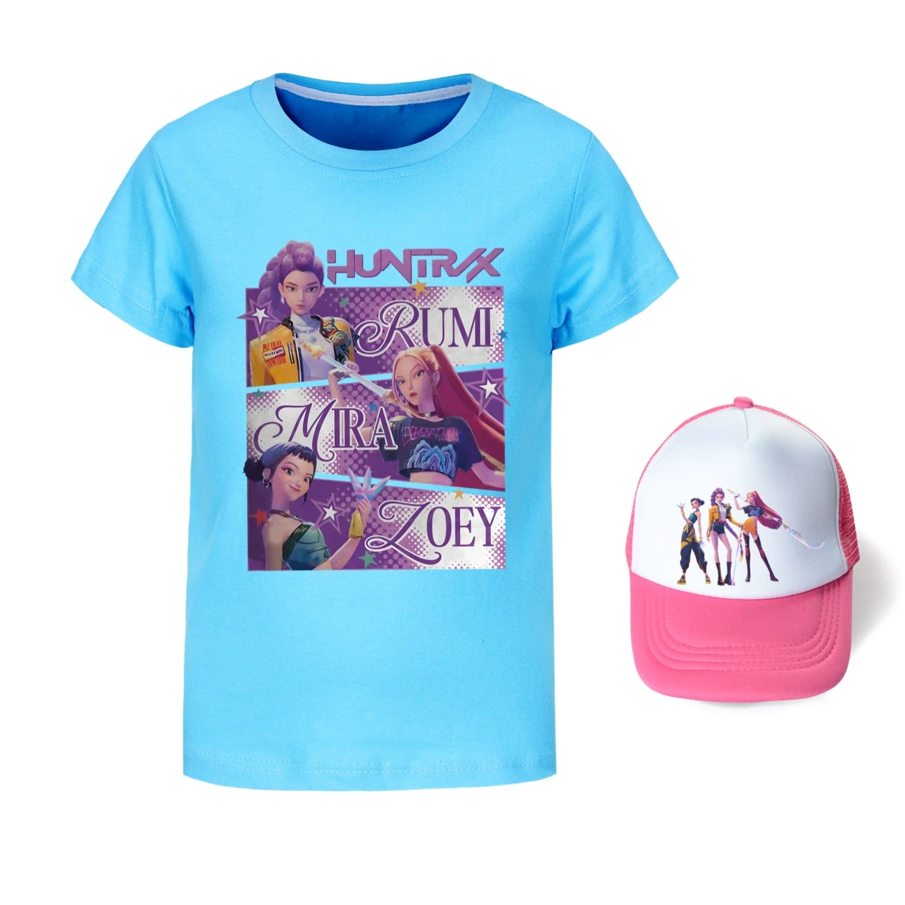 Graphic Tee & Sun Hat Set — 4829 Edition, Style 22 · Light Blue