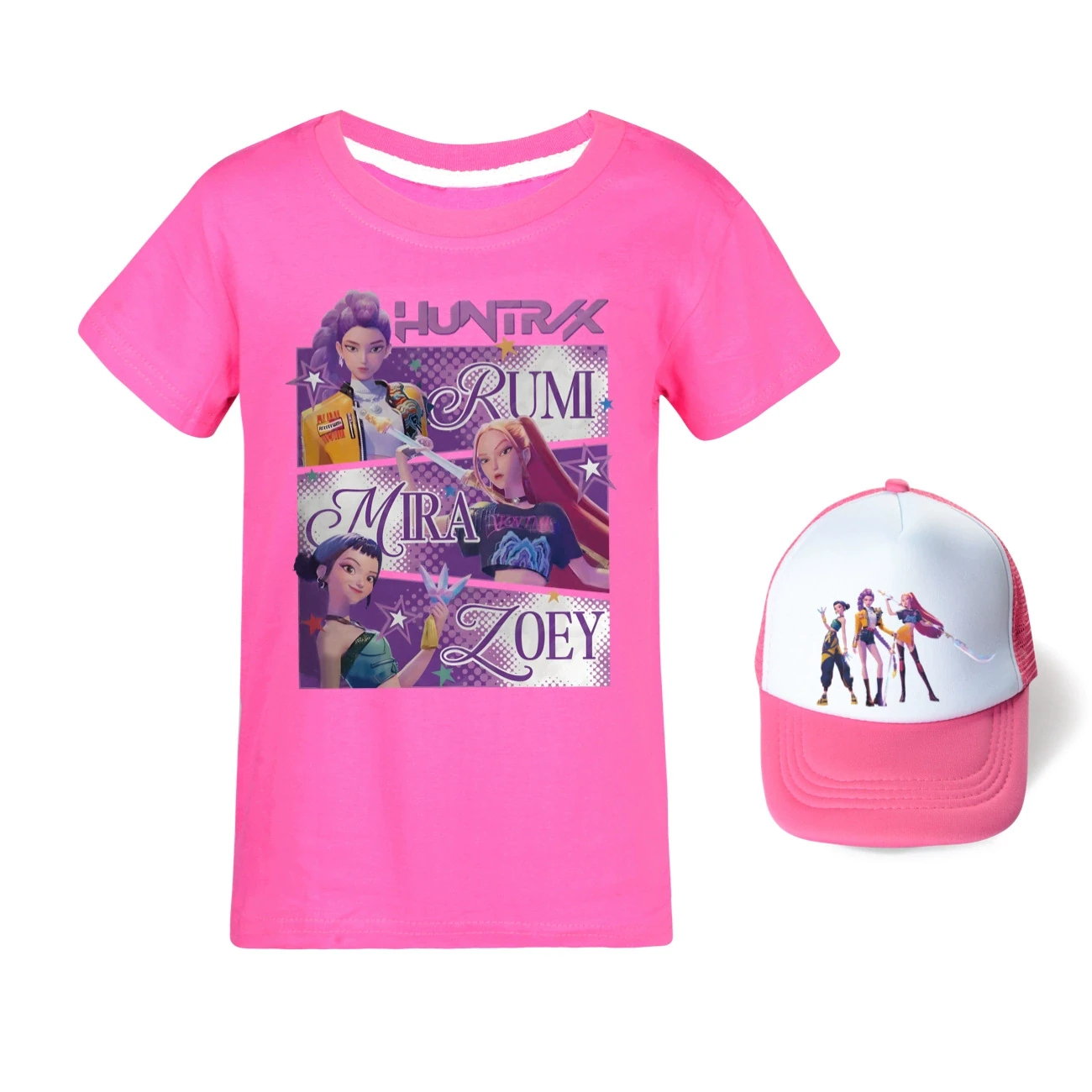 Graphic Tee & Sun Hat Set — 4829 Edition, Style 26 · Rose