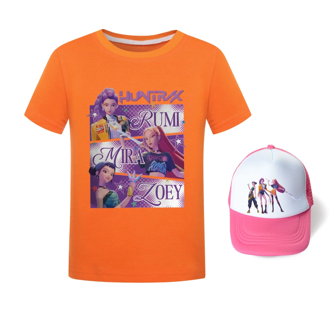 Graphic Tee & Sun Hat Set — 4829 Edition, Style 27 · Orange