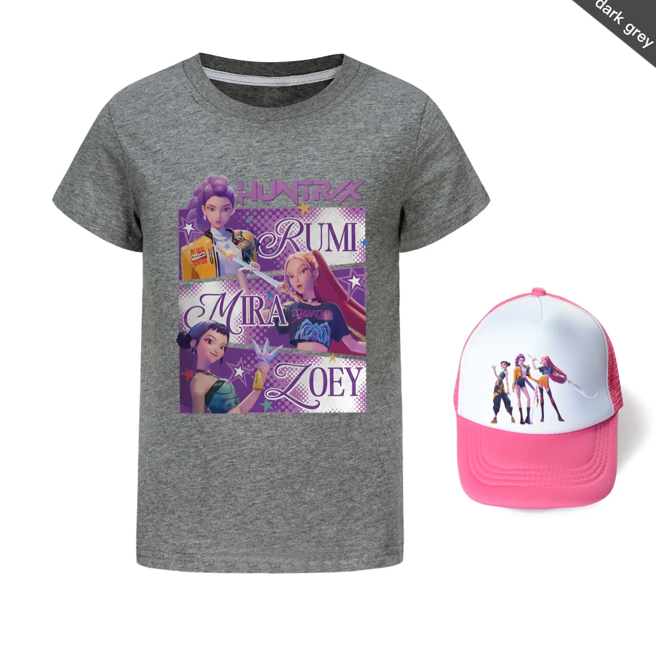 Graphic Tee & Sun Hat Set — 4829 Edition, Style 28 · Dark Grey