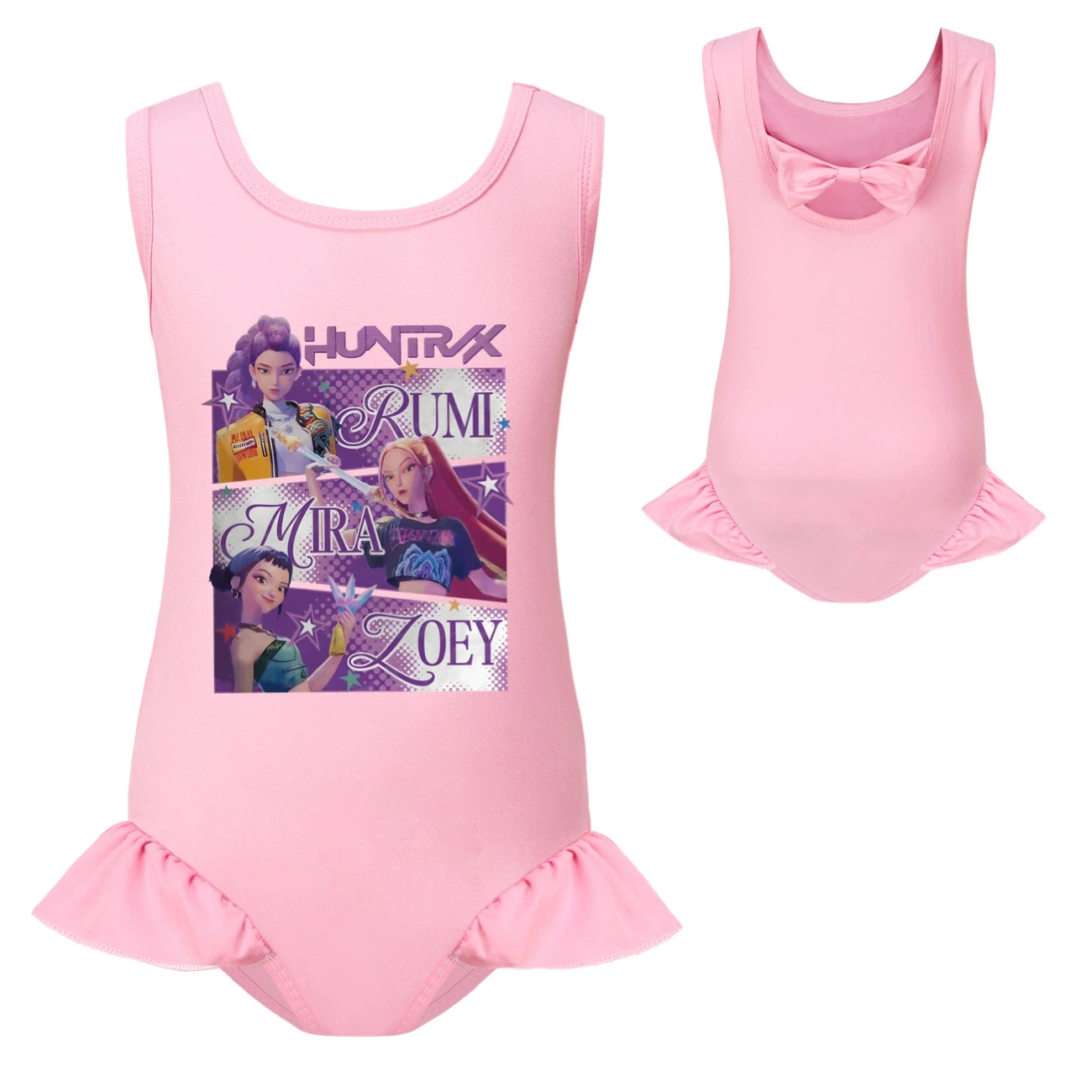 Girls’ Swimsuit & Cap Set — 4829 Edition, Style 20 · Single Piece · Pink