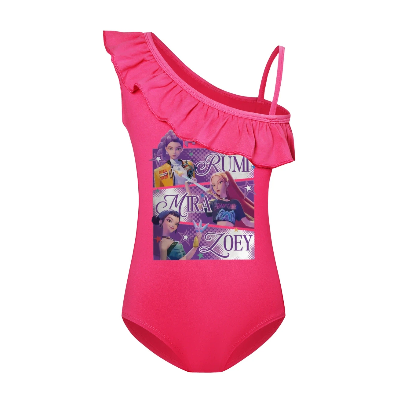 Girls’ Swimsuit & Cap Set — 4829 Edition, Style 22 · Single Piece · Rose