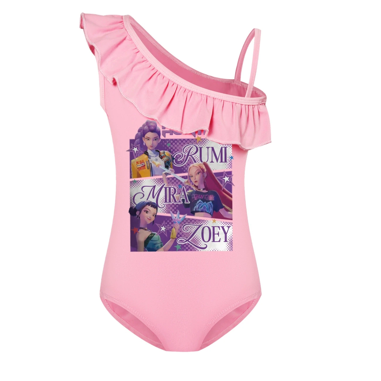 Girls’ Swimsuit & Cap Set — 4829 Edition, Style 24 · Single Piece · Pink
