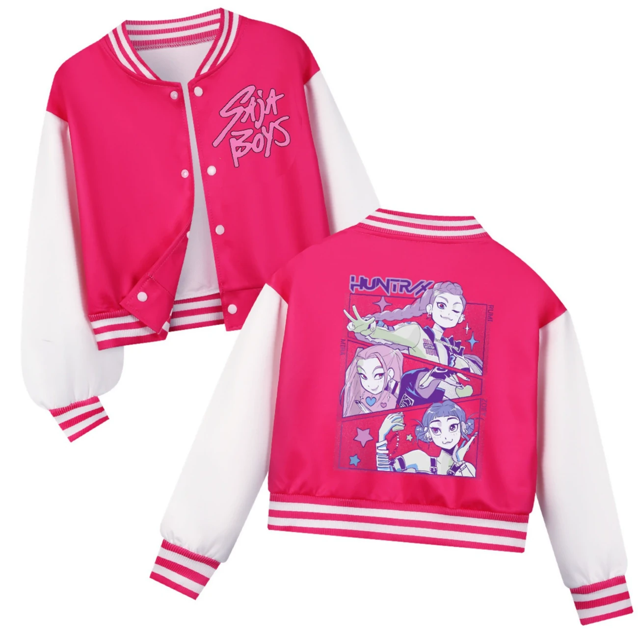 Cropped Graphic Varsity Jacket & Jogger Set — 4829 Edition, Style 11 · Rose