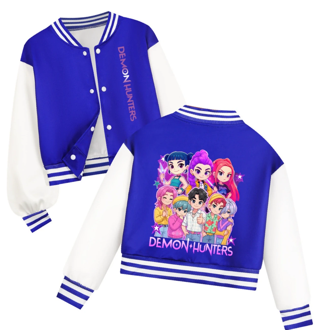 Cropped Graphic Varsity Jacket & Jogger Set — 4829 Edition, Style 40 · Blue