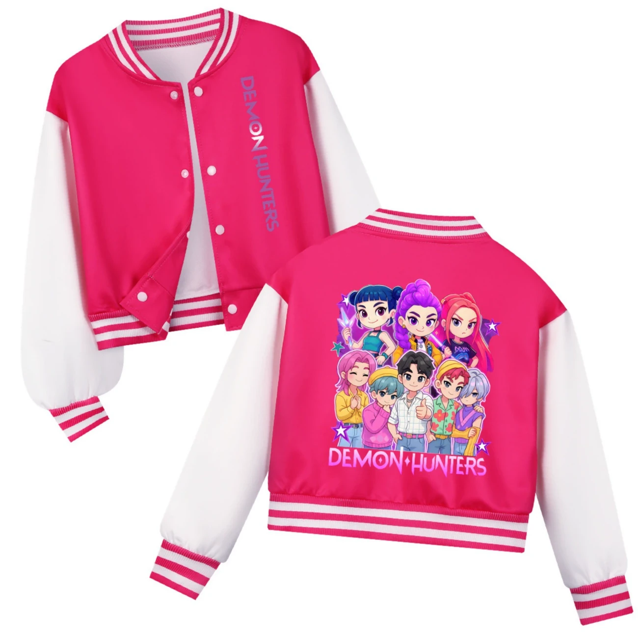 Cropped Graphic Varsity Jacket & Jogger Set — 4829 Edition, Style 42 · Rose