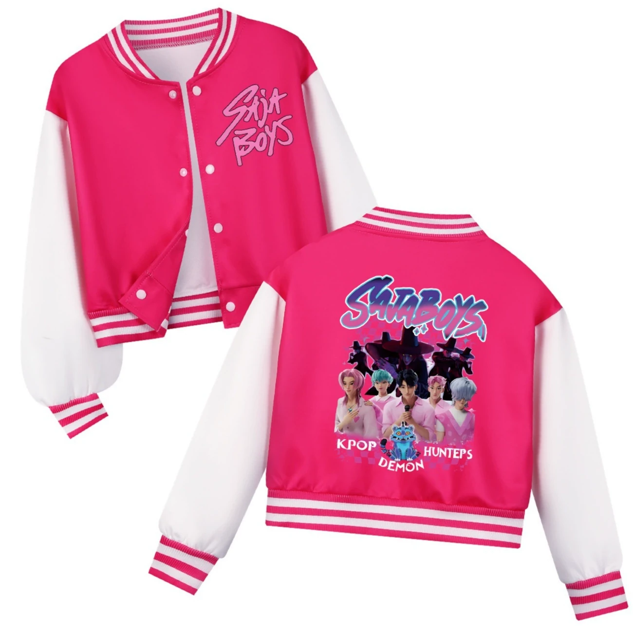 Cropped Graphic Varsity Jacket & Jogger Set — 4829 Edition, Style 47 · Rose