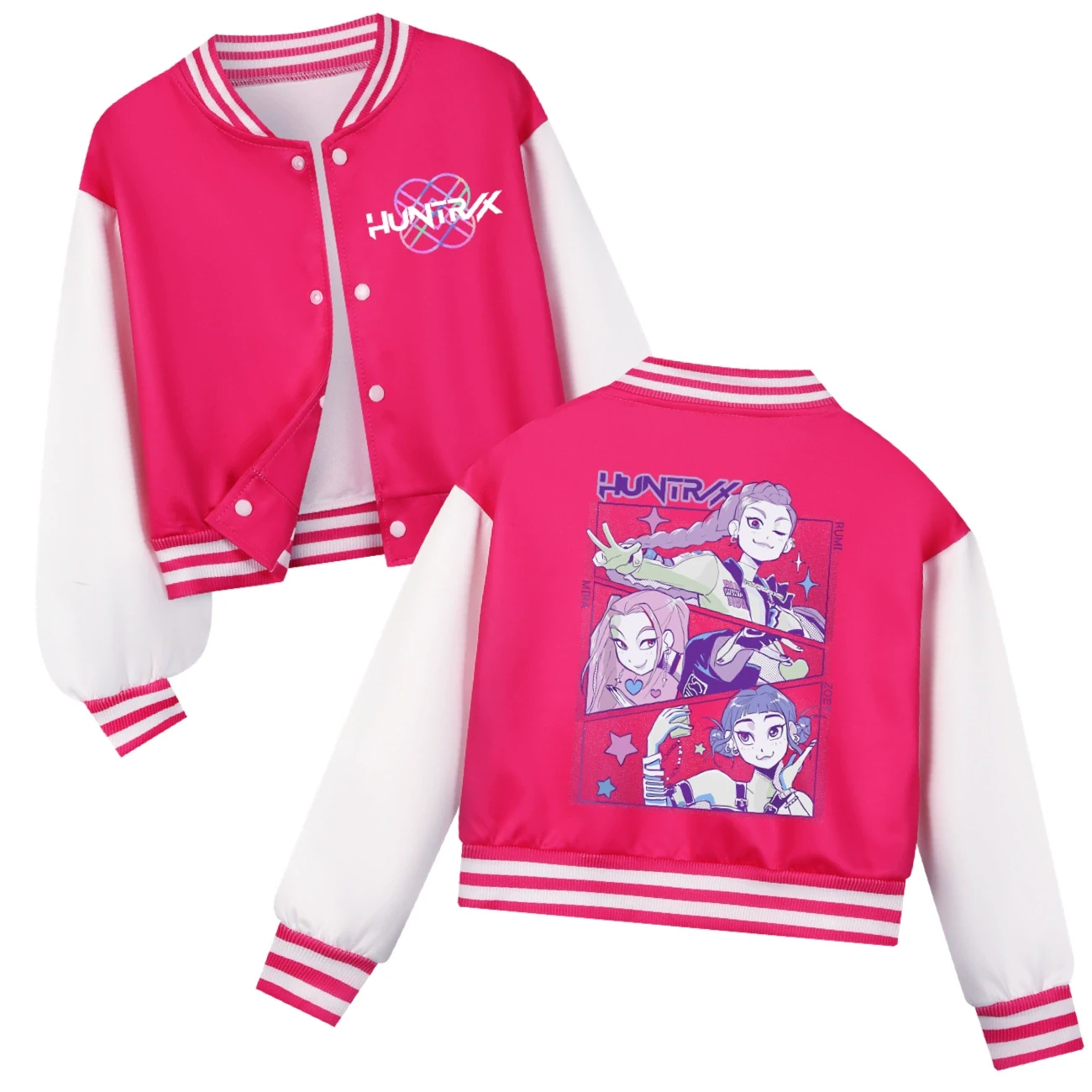 Cropped Graphic Varsity Jacket & Jogger Set — 4829 Edition, Style 59 · Rose