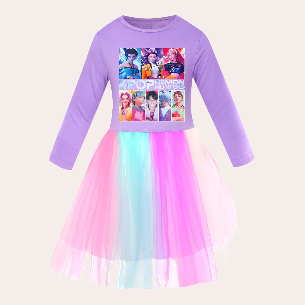 Girls’ Rainbow Tulle Dress — 4855 Edition, clean product view
