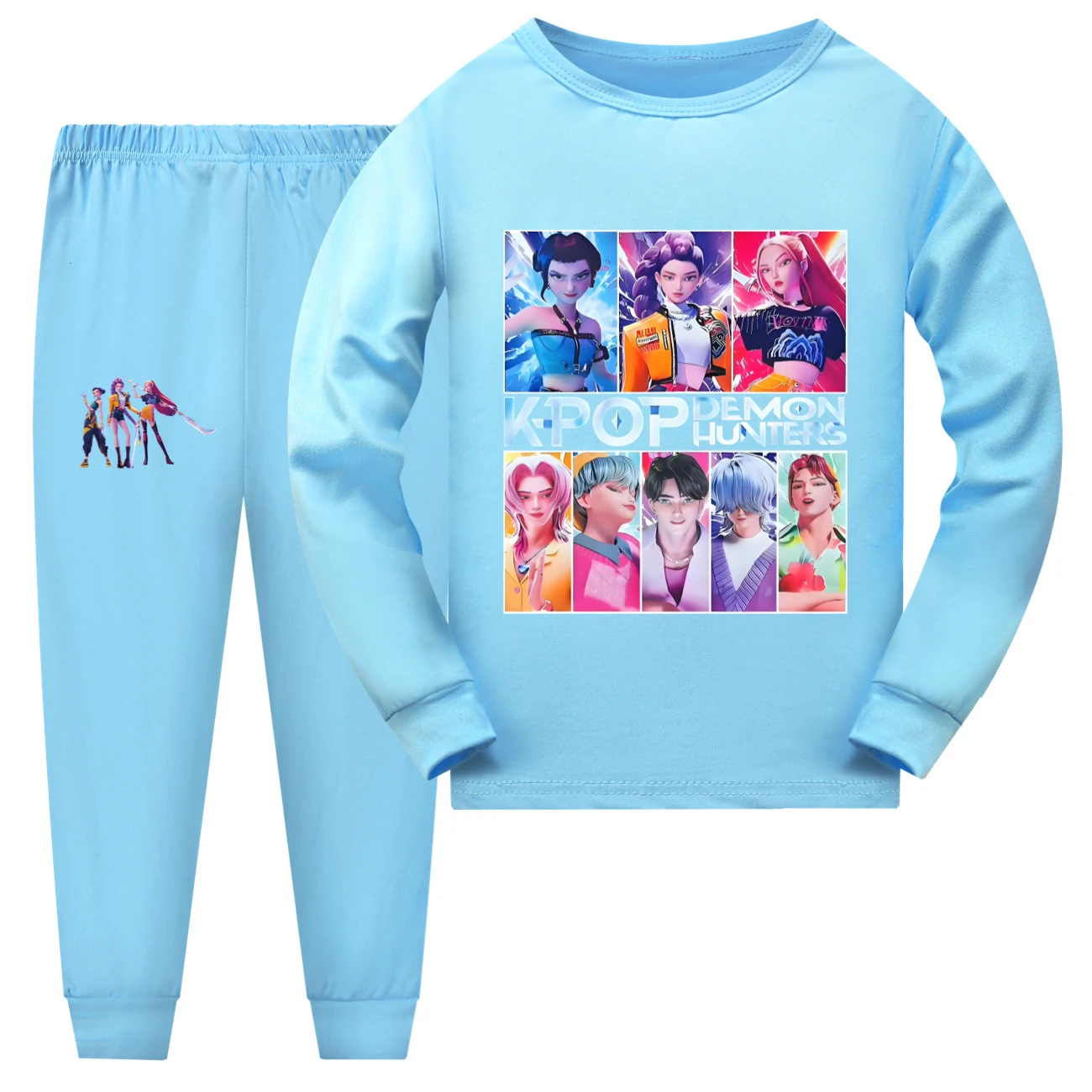 Family Lounge Set — 4855 Edition, Style 10 · Long Sleeve · Light Blue