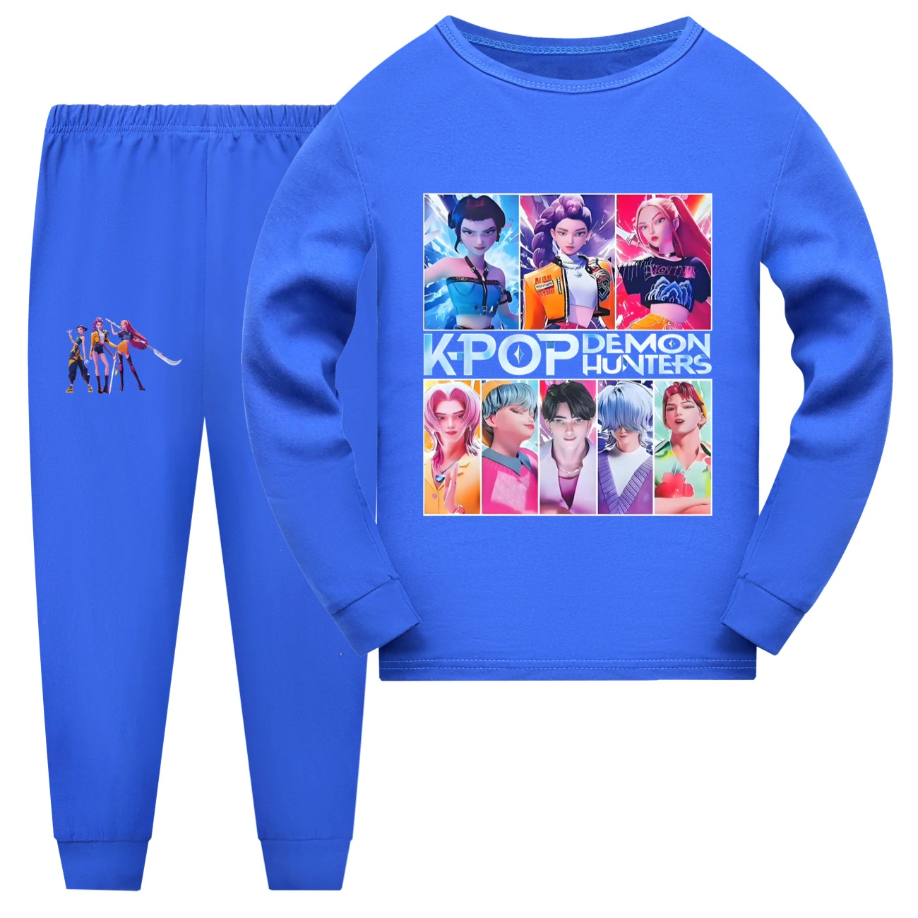 Family Lounge Set — 4855 Edition, Style 12 · Long Sleeve · Blue