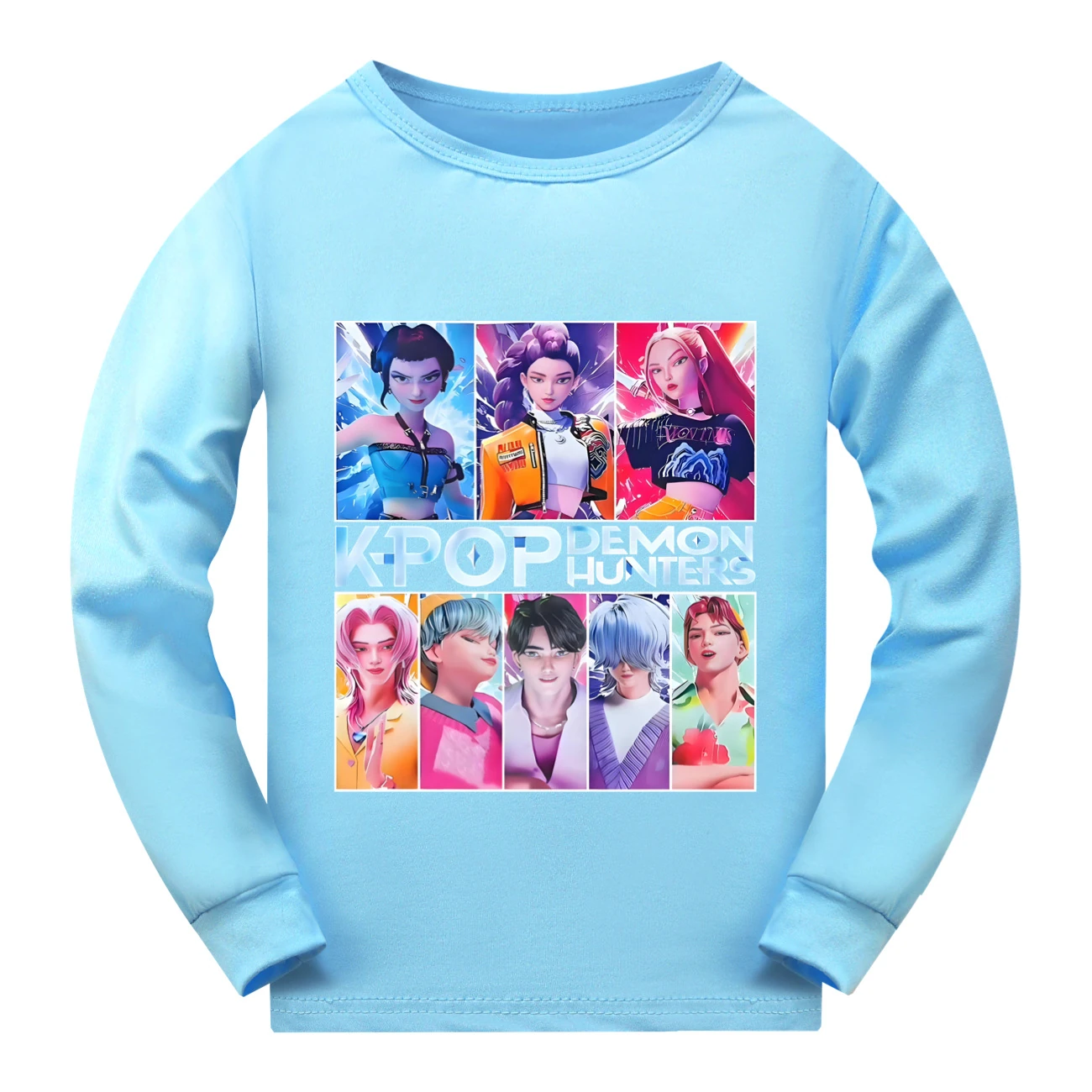 Kids’ Long & Short Sleeve Tee Collection — 4855 Edition, Style 02 · Long Sleeve · Light Blue