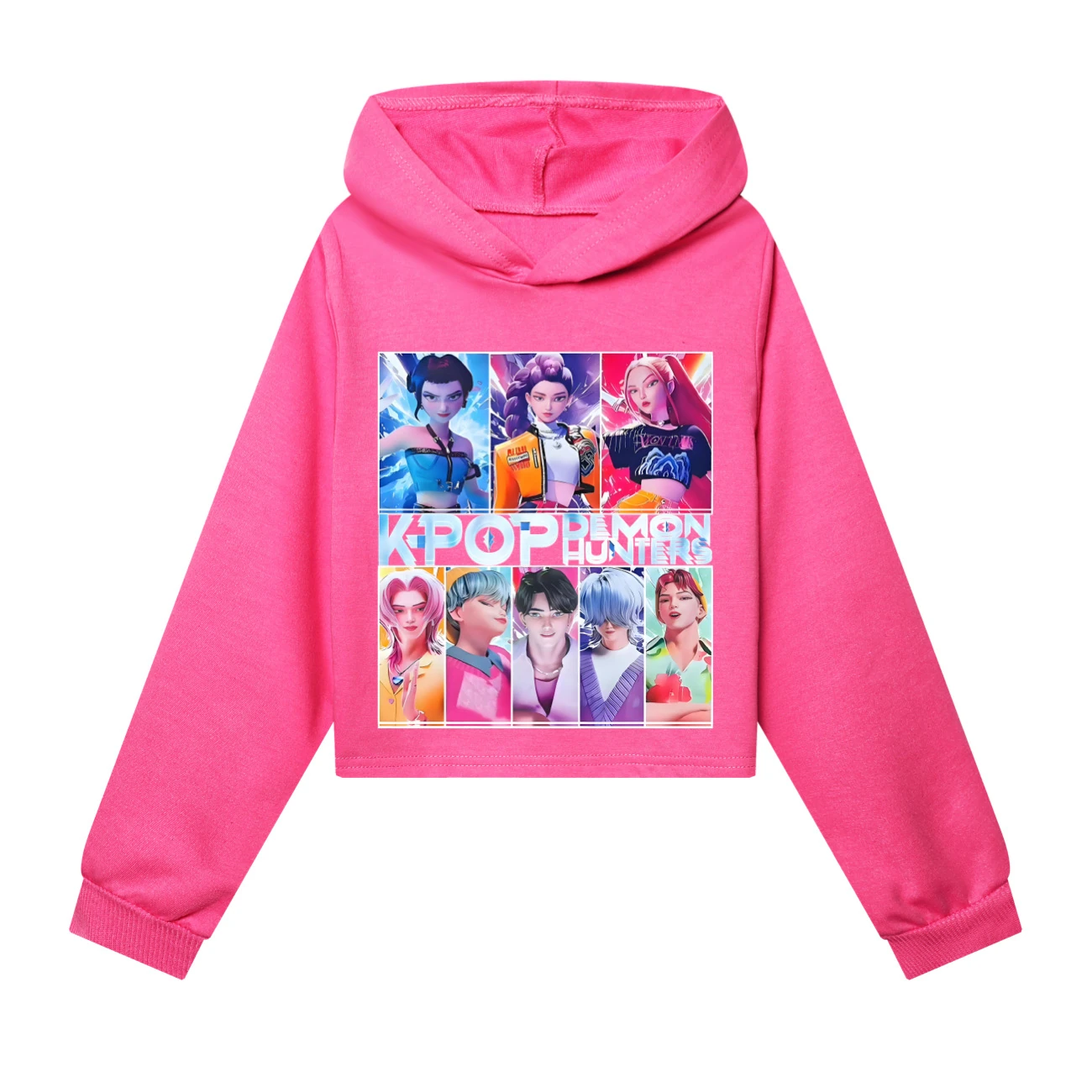 Girls’ Cropped Hoodie Set — 4855 Edition, Style 09 · Rose