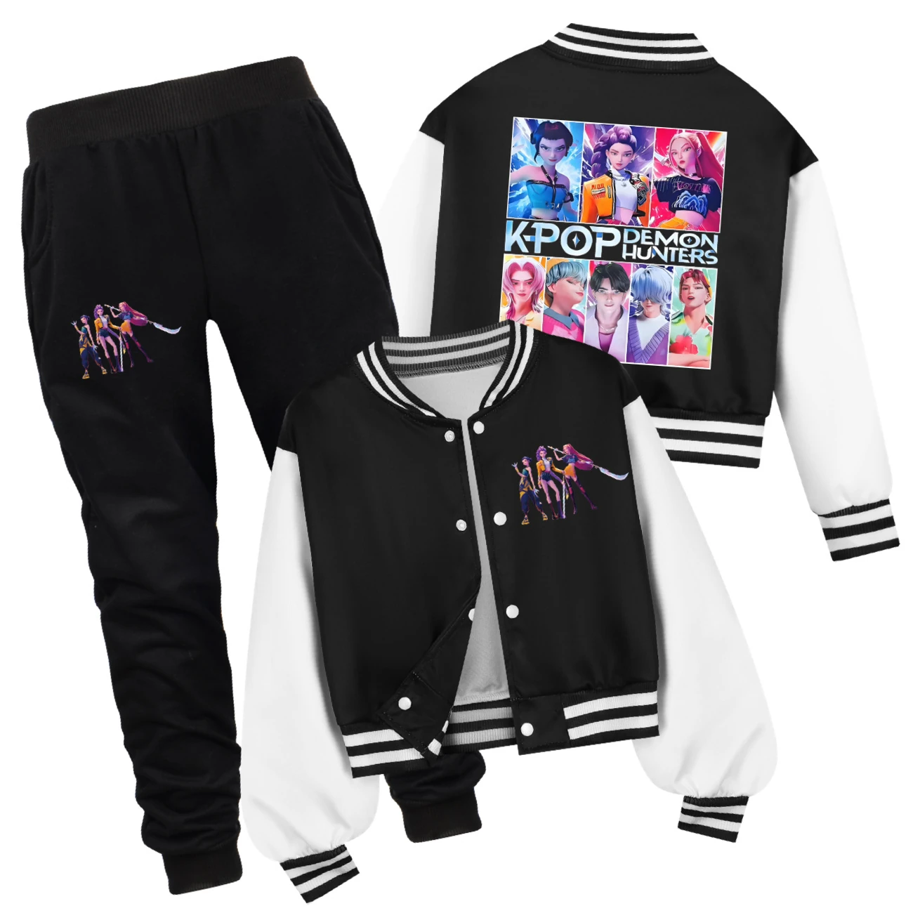 Kids’ Varsity Jacket & Jogger Set — 4855 Edition, Style 08 · Set · Black