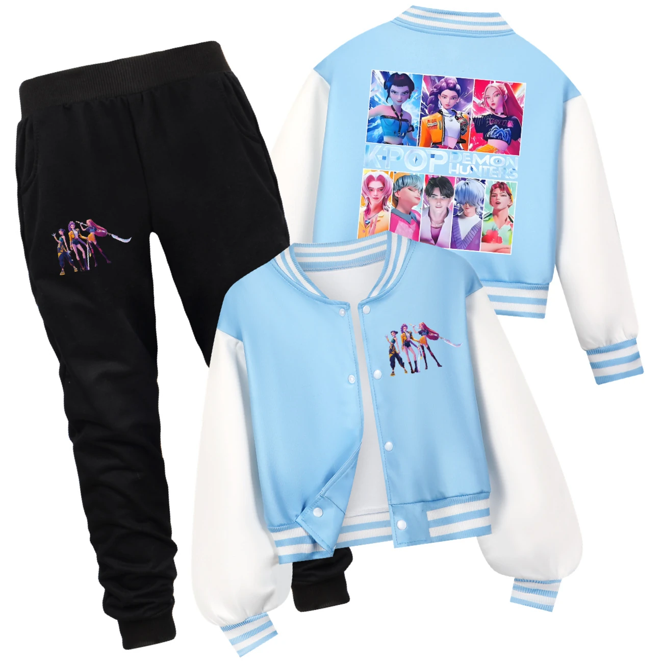 Kids’ Varsity Jacket & Jogger Set — 4855 Edition, Style 09 · Set · Light Blue