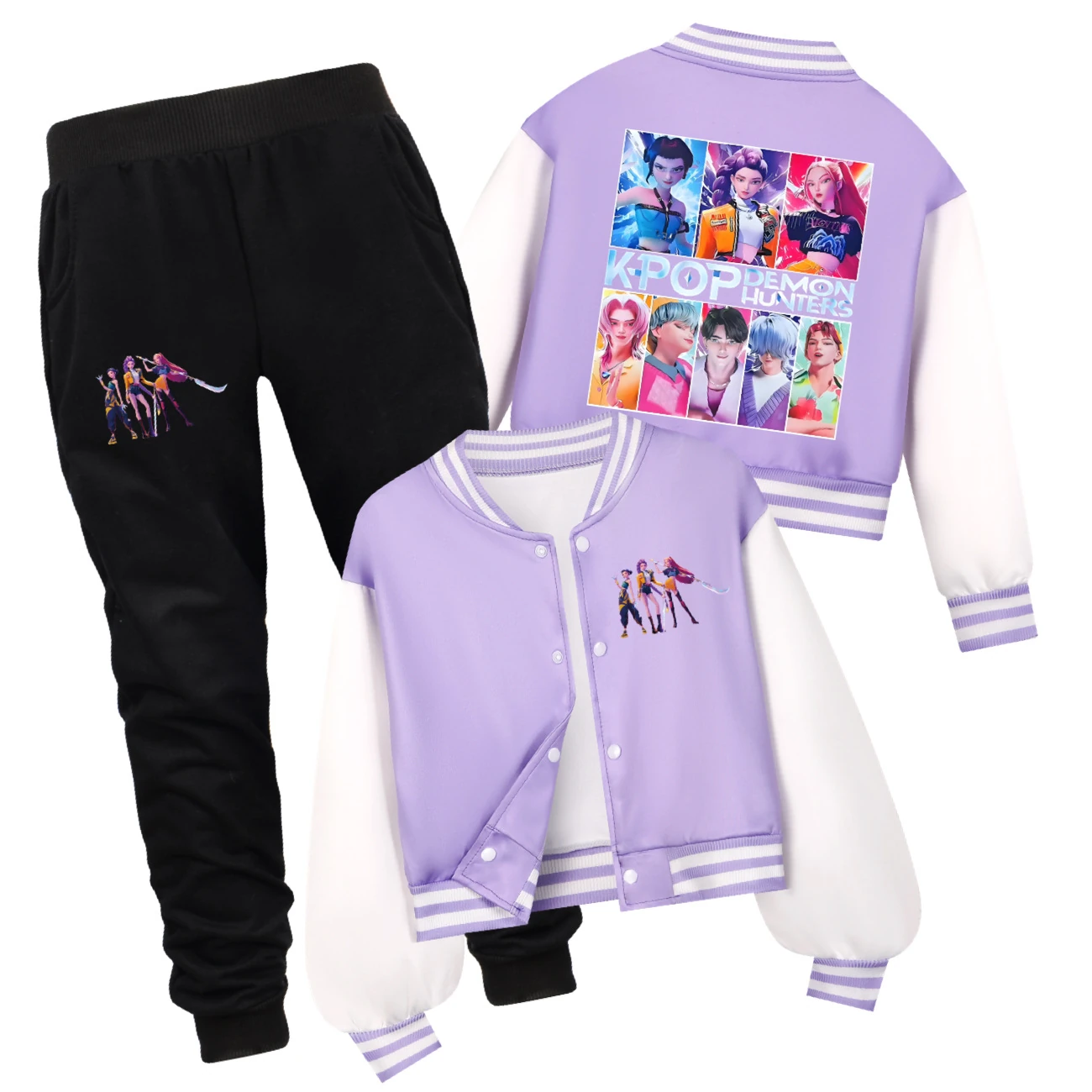 Kids’ Varsity Jacket & Jogger Set — 4855 Edition, Style 10 · Set · Purple