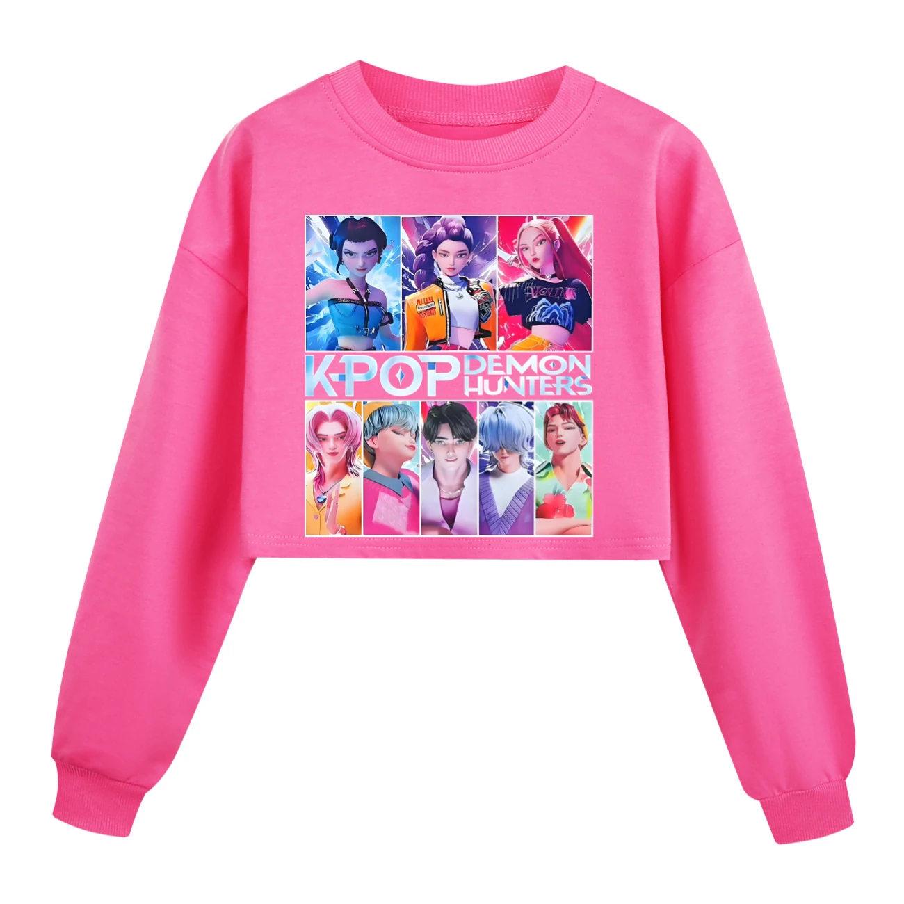 Girls’ Cropped Sweatshirt Set — 4855 Collection B, Style 07 · Rose