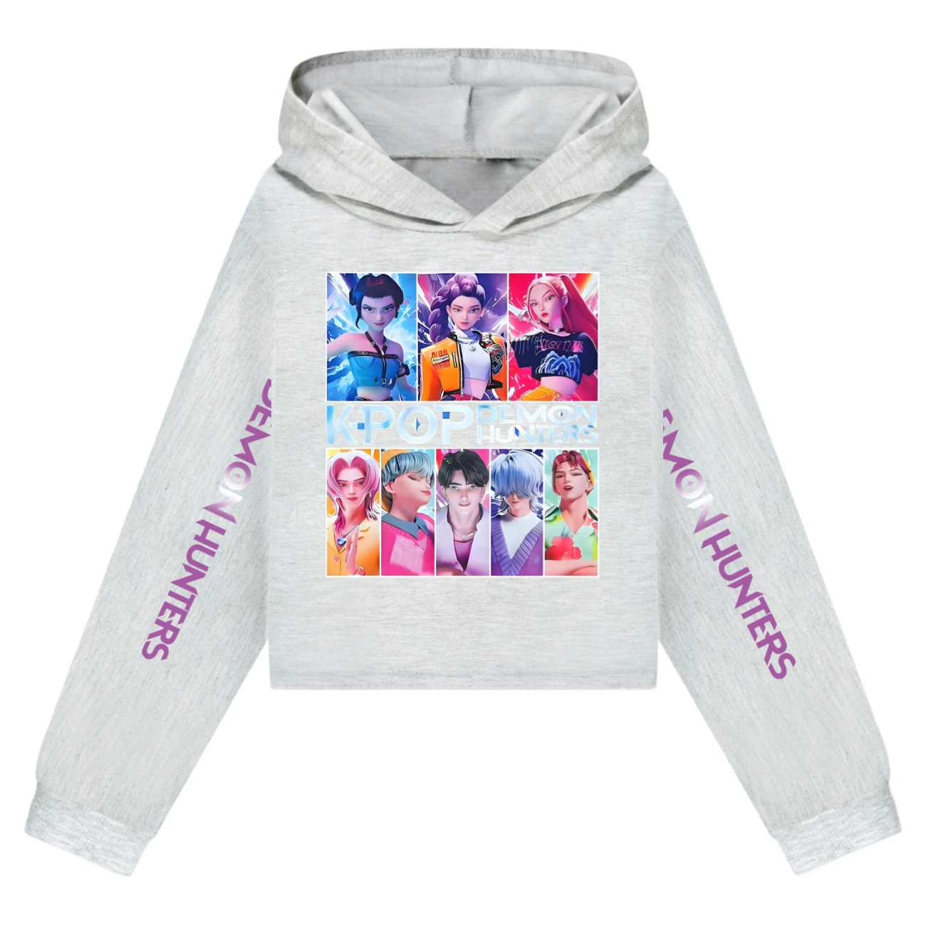 Girls’ Cropped Sweatshirt Set — 4855 Collection A, Style 01 · Grey