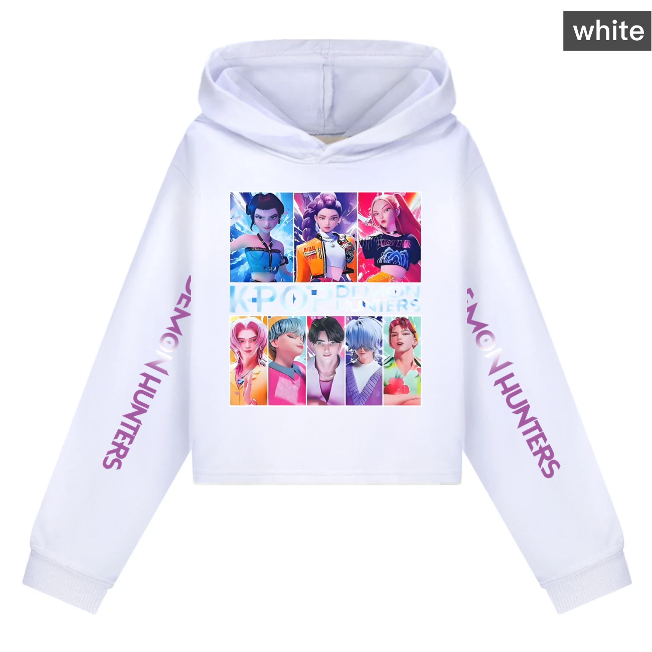 Girls’ Cropped Sweatshirt Set — 4855 Collection A, Style 02 · White