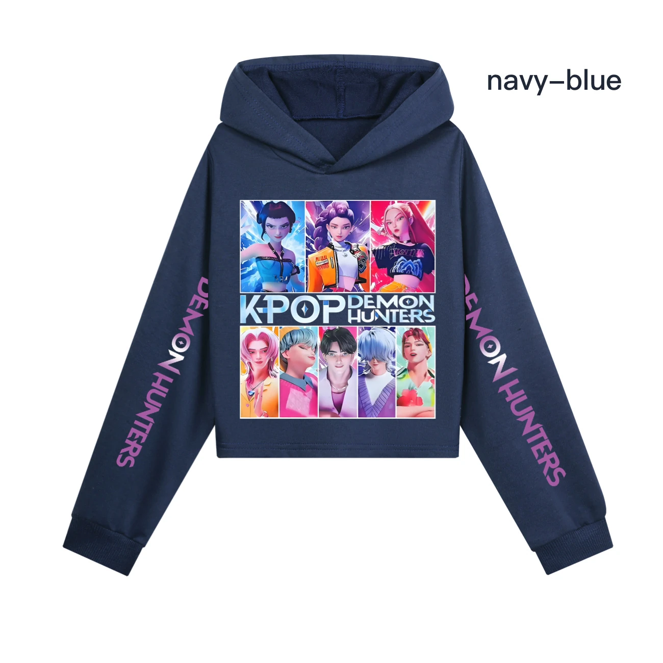 Girls’ Cropped Sweatshirt Set — 4855 Collection A, Style 04 · Navy