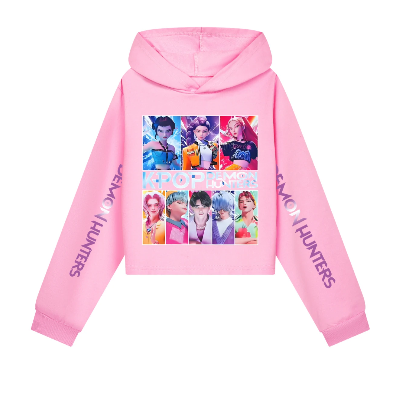 Girls’ Cropped Sweatshirt Set — 4855 Collection A, Style 05 · Pink