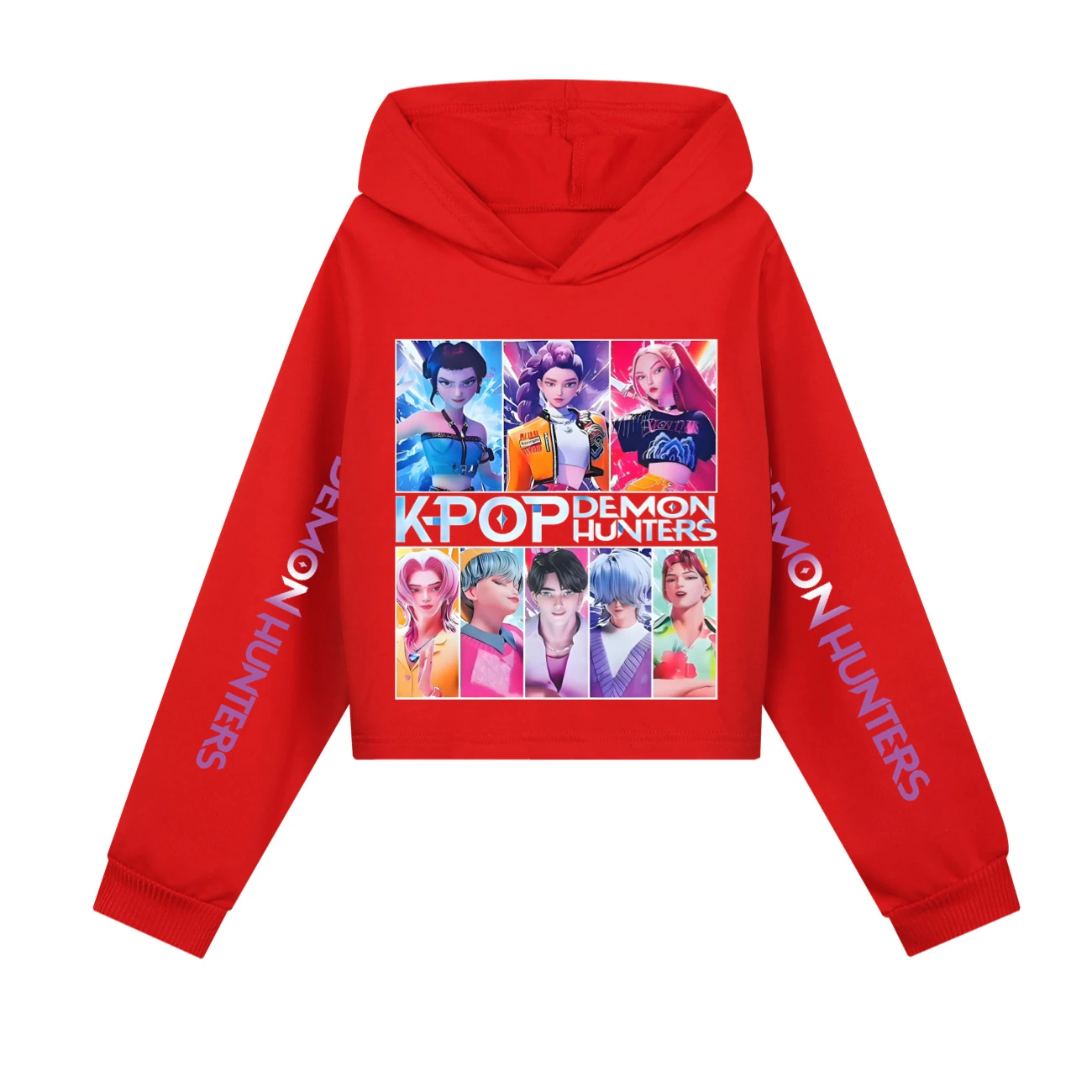 Girls’ Cropped Sweatshirt Set — 4855 Collection A, Style 07 · Red